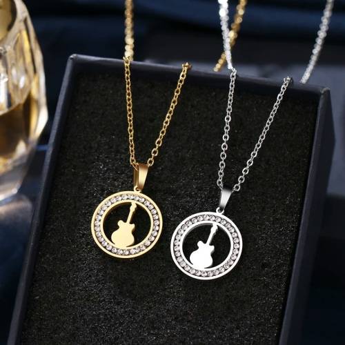 TITANIUM (NEVER FADE) "Guitar" Necklace 45 cm (SILVER ONLY)