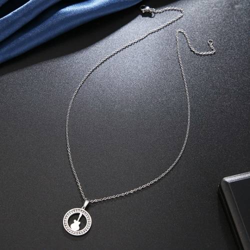 TITANIUM (NEVER FADE) "Guitar" Necklace 45 cm (SILVER ONLY)
