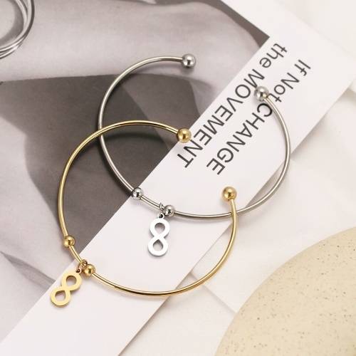 RETAIL PRICE: R 1299 Titanium (NEVER FADE) `Infinity` Charm Bangle (SILVER ONLY )