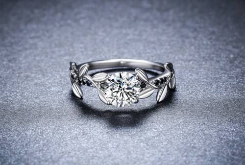 * 1.25 CT SOLID 925 STERLING SILVER LEAF RING*