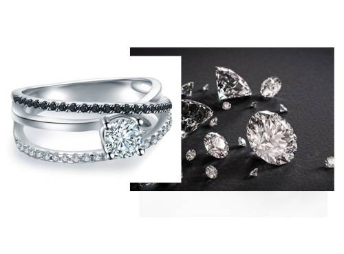* 0.3 CT 925 STERLING SILVER 3-LAYER CROSS-OVER RING*