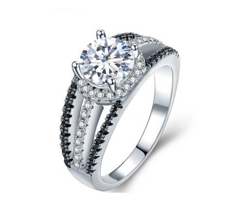 *SOLID 925 STERLING SILVER 1 CT MODERN SPLIT SHANK RING *