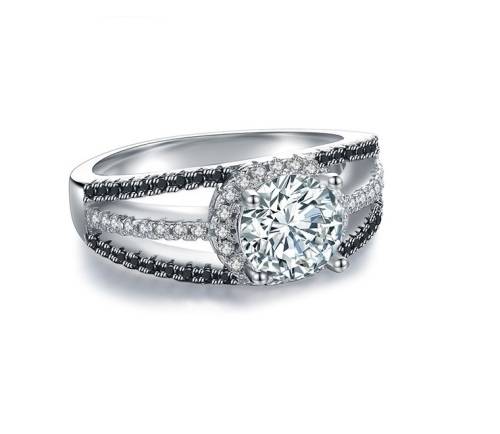 *SOLID 925 STERLING SILVER 1 CT MODERN SPLIT SHANK RING *