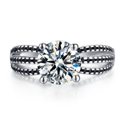 *SOLID 925 STERLING SILVER 2 CT SOLITAIRE RING*