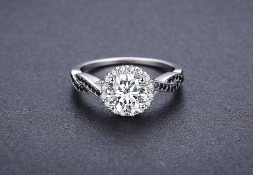 *1.5ct SOLID 925 STERLING SILVER INFINITY HALO RING*