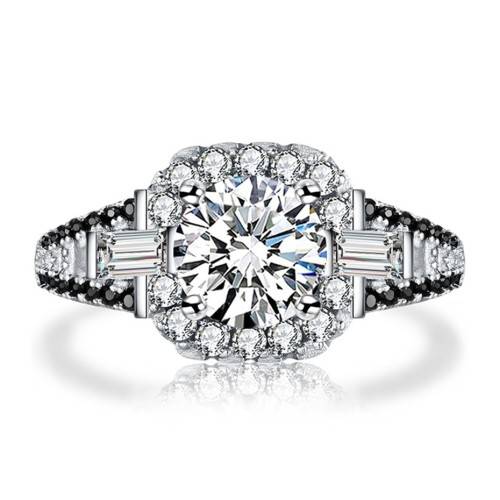 *1.3ct SOLID 925 STERLING SILVER HALO RING*
