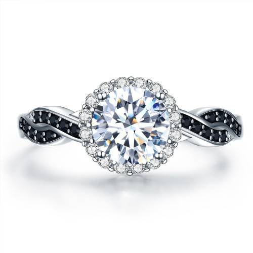 *1.5ct SOLID 925 STERLING SILVER INFINITY HALO RING*