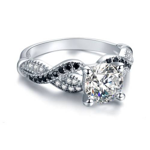 *1.5ct SOLID 925 STERLING SILVER INFINITY PRINCESS CUT RING*
