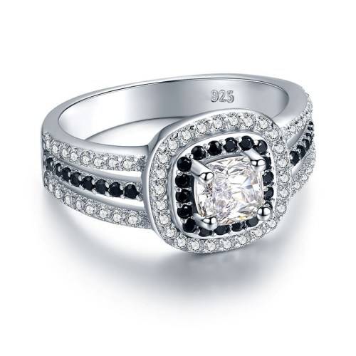 *0.75CT SOLID 925 STERLING SILVER HALO RING *