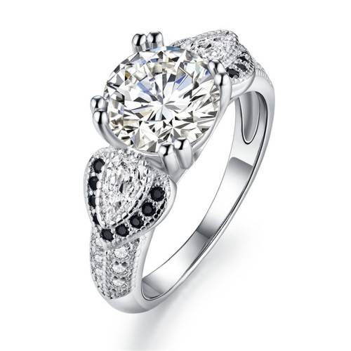 *2CT SOLID 925 STERLING SILVER THREE STONE HEART RING *