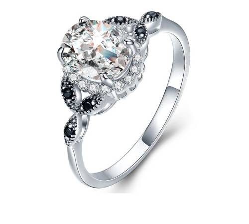 * 1 CT SOLID 925 STERLING SILVER OVAL CUT RING*