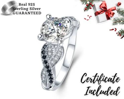 *1.5ct SOLID 925 STERLING SILVER INFINITY PRINCESS CUT RING*
