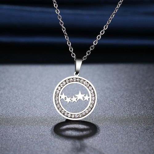 TITANIUM (NEVER FADE) Star Necklace 45 cm (SILVER ONLY)