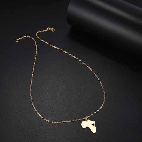 TITANIUM (NEVER FADE) AFRICA HEART Necklace 45 cm (SILVER ONLY)