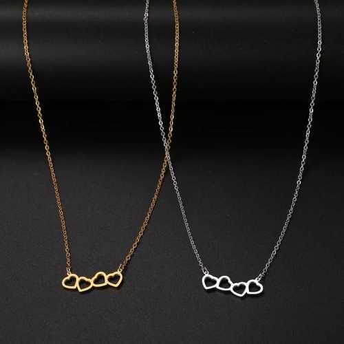 Retail Price R1099 TITANIUM (NEVER FADE) FOUR HEARTS Necklace 45 cm (GOLD ONLY)