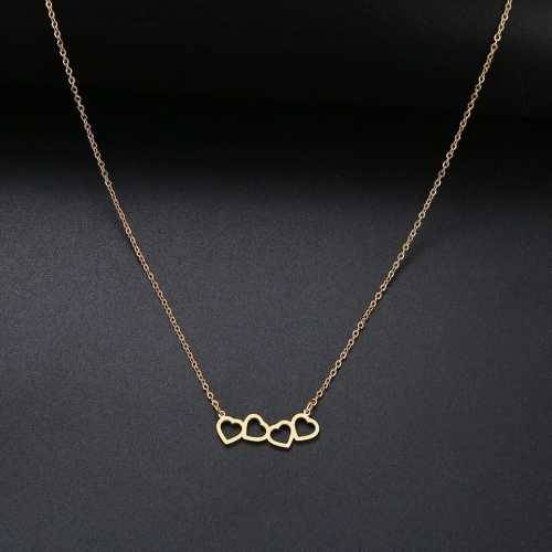 Retail Price R1099 TITANIUM (NEVER FADE) FOUR HEARTS Necklace 45 cm (GOLD ONLY)