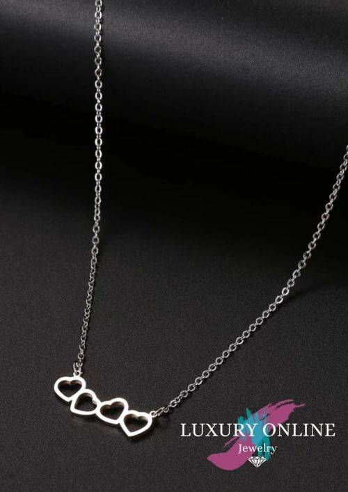 Retail Price R1099 TITANIUM (NEVER FADE) FOUR HEARTS Necklace 45 cm (GOLD ONLY)