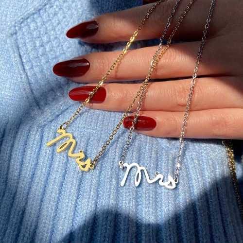 TITANIUM (NEVER FADE) MRS Necklace 45cm (SILVER ONLY)