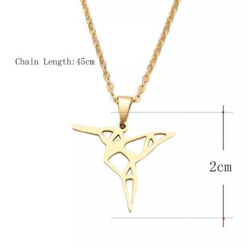 TITANIUM (NEVER FADE) FLYING BIRD PENDANT Necklace 45cm (SILVER ONLY)