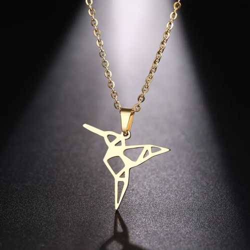 TITANIUM (NEVER FADE) FLYING BIRD PENDANT Necklace 45cm (SILVER ONLY)