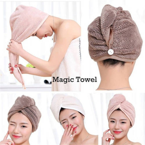 Microfibre Wet Hair Towel Wrap (PINK)