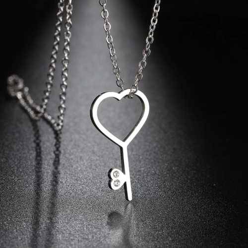 Retail Price R999 TITANIUM ( NEVER FADE) "HEART KEY"  Necklace 45 cm (SILVER ONLY)