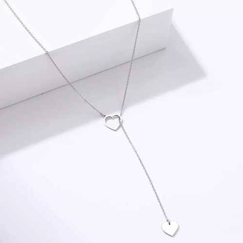 Retail Price R1099 TITANIUM (NEVER FADE) HOLLOW AND SOLID HEARTS Necklace  (SILVER ONLY)