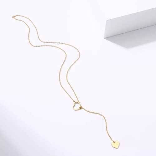 Retail Price R1099 TITANIUM (NEVER FADE) HOLLOW AND SOLID HEARTS Necklace  (SILVER ONLY)