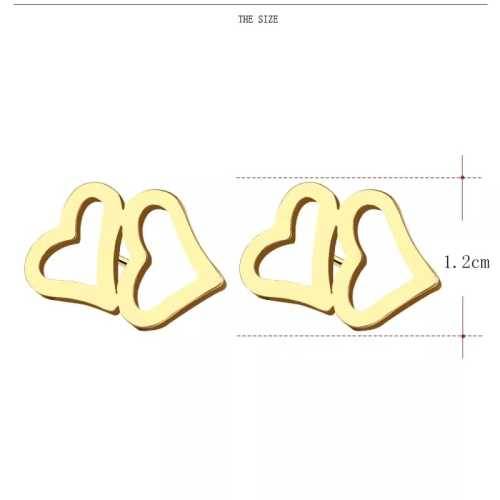 Retail Price R599 TITANIUM (NEVER FADE) DOUBLE HOLLOW HEART EARRINGS (GOLD ONLY)