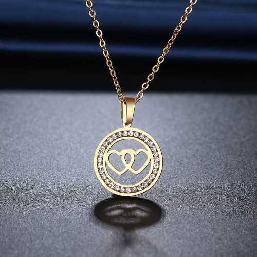 Retail Price R999 TITANIUM (NEVER FADE) TWO HOLLOW HEARTS Necklace 45 cm (SILVER ONLY)