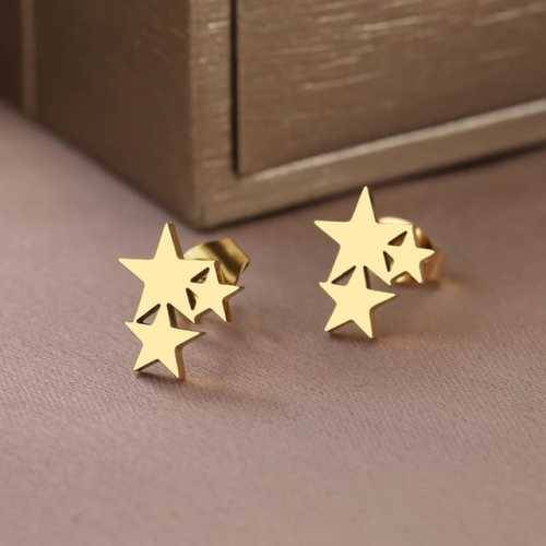Retail Price R699 TITANIUM (NEVER FADE) THREE STARTS Earrings (GOLD ONLY)