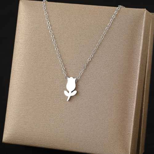 Retail Price R1399 TITANIUM (NEVER FADE) SILVER ROSE Necklace 45cm