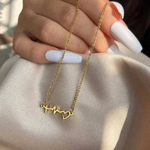 Retail Price R1399 GOLD FAITH HOPE LOVE Necklace 45cm TITANIUM (NEVER FADE)
