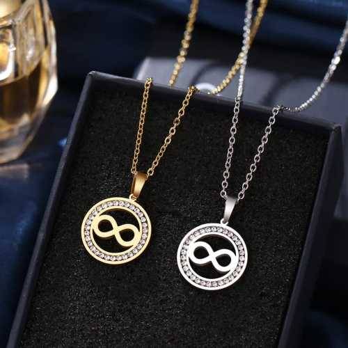 Retail Price R1399 SILVER INFINITY Necklace with Simulated Stones 45cm TITANIUM (NEVER FADE)
