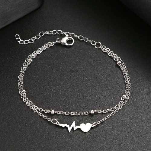 Retail Price R999 SILVER HEARTBEAT HEART Bracelet 20cm TITANIUM (NEVER FADE)