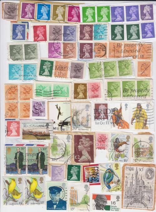 Mixed lot of 73 British stamps