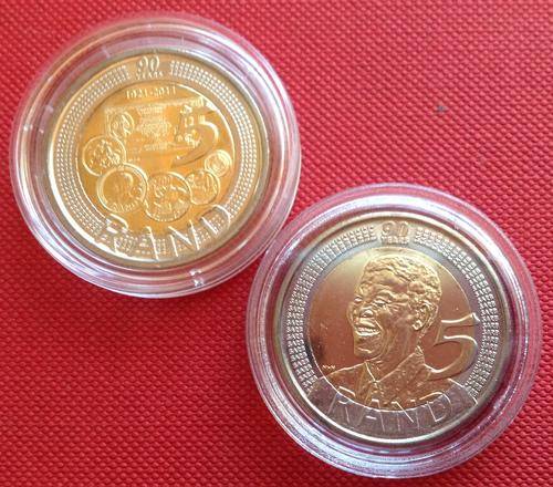 DASHING DUO Mandela R5 2008 90th Birthday + 2011 SARB 90th Anniversary