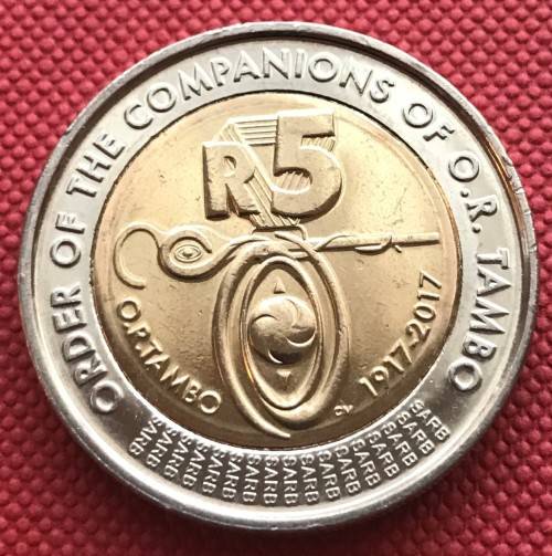 SUPERB OR TAMBO 2017 uncirculated bi-metal R5 commemorative coin
