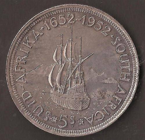 VERY NICE 1652-1952 SA Union Silver Crown (5 Shillings)