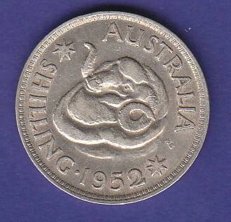 Australia 1952 Silver Shilling - George VI
