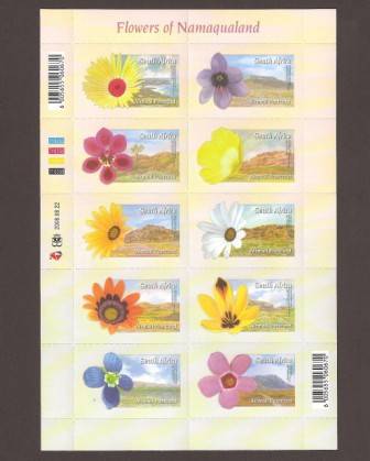 RSA 2008 Flowers of Namaqualand Full Sheet Mint