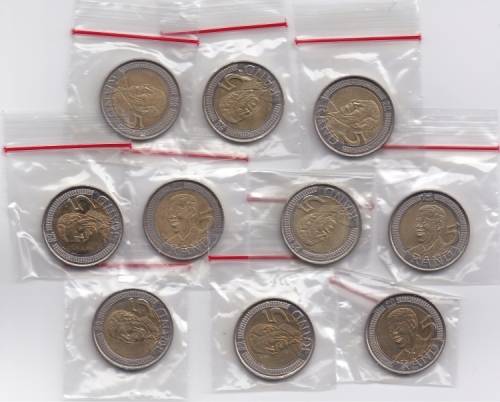 ***2008 R5 MANDELA 90TH BIRTHDAY COINS***IN ZIP-LOCK BAGS*BID PER COIN