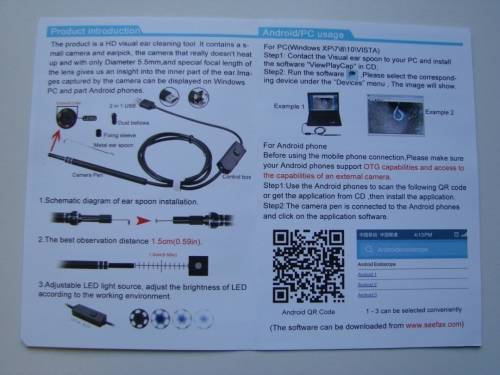 USB DIGITAL OTOSCOPE EAR MICROSCOPE CAMERA : INSPECTION BORESCOPE - ENDOSCOPE TOOL