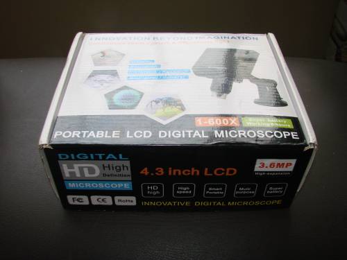 MUSTOOL - 4.3 Inch Portable HD LCD Digital Microscope with stand 1-600X 3.6MP