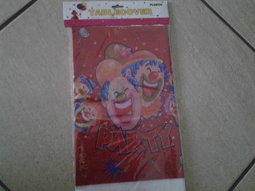 circus clown party plastic table cover