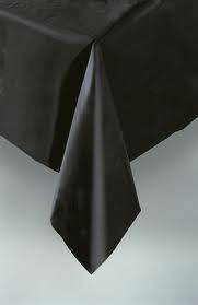 Black plastic table cover