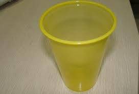 Plastic cups 200ml , yellow 10 in pack