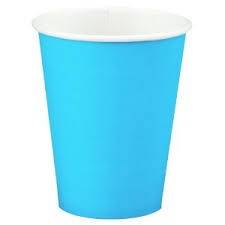Blue paper cups, 10 per pack
