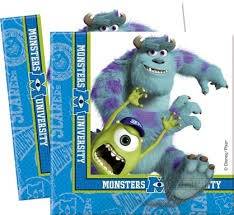 Disney monsters inc serviettes (20 per pack)