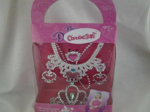 Princess dress up set, crown tiara, earrings, necklace, ring